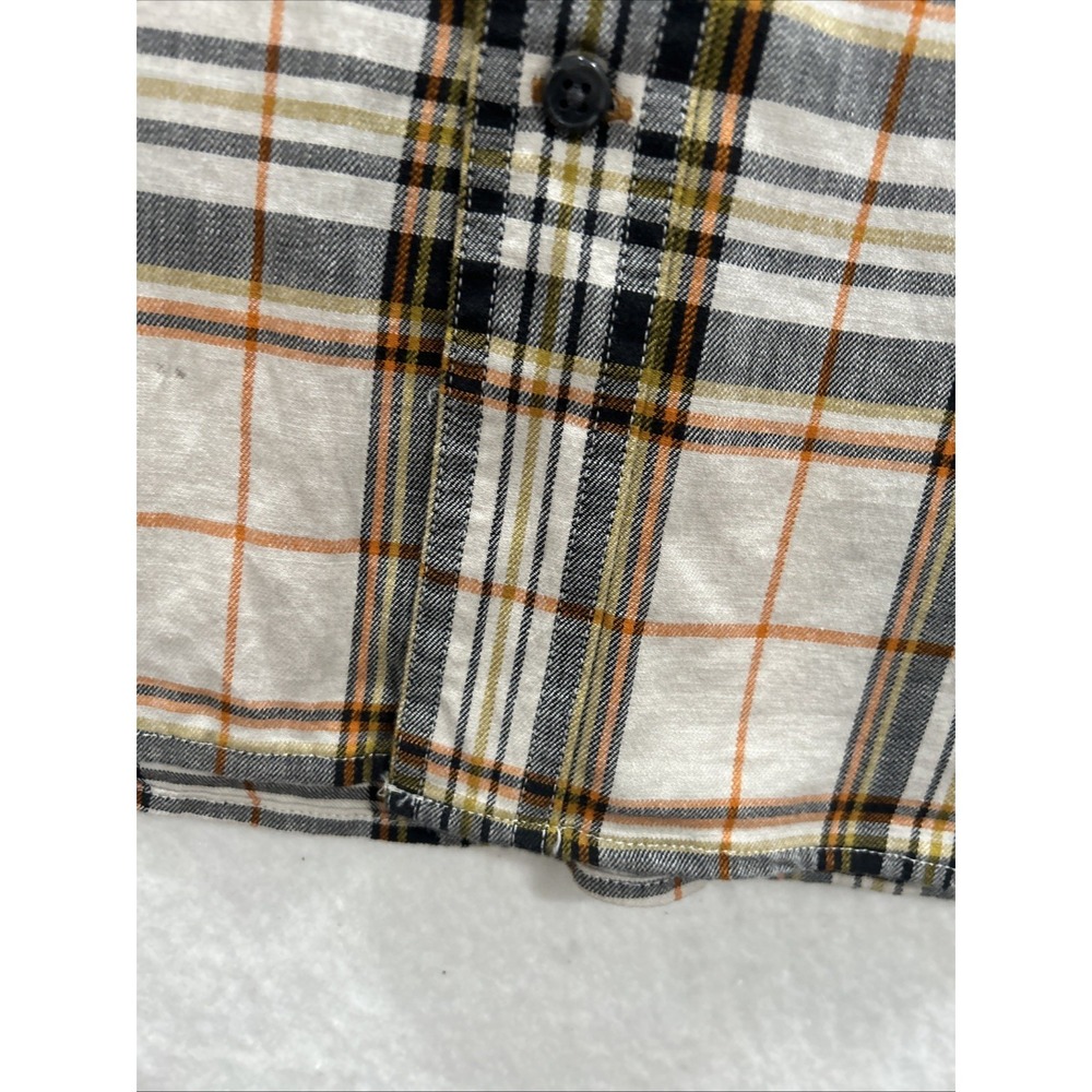 Carhartt Men's Rugged Flex Relaxed Fit Lightweight Long Plaid Shirt Cream/Orang - Picture 8 of 9